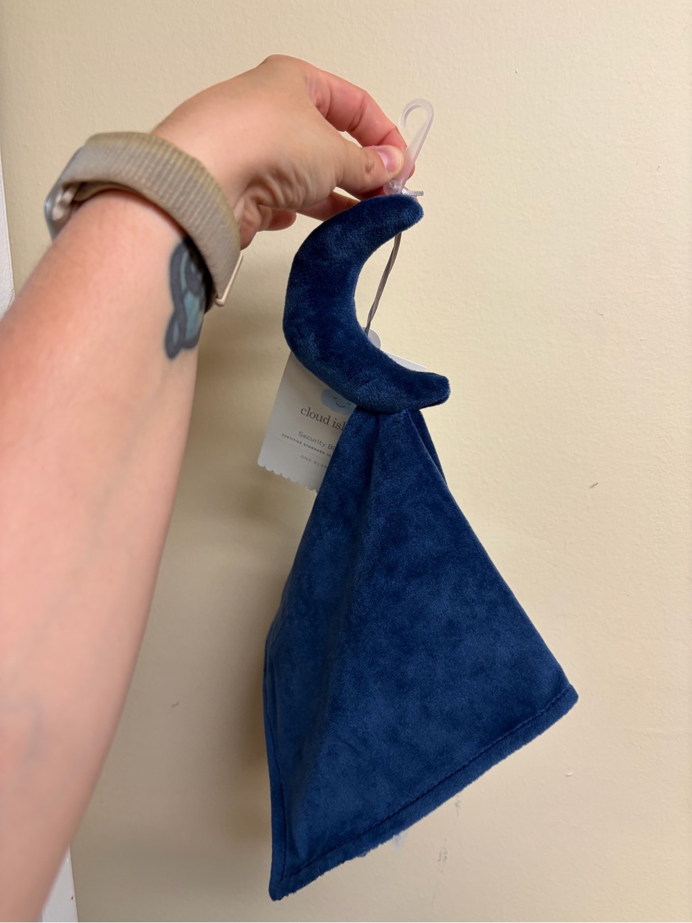 Set of 2 Plush Moon Lovey in Deep Navy